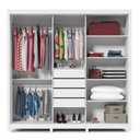 Ver imagem 3 de Guarda-Roupa Casal 3 Portas 1 Porta Espelhada com Pés Royale 100% MDF Branco/Acetinado