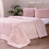 Coberdrom Duetto Plush Casal Malha 100% Algodão 200x220cm Rosa Pó - 1