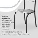 Ver imagem 6 de Conjunto Sala de Jantar Mesa Quadrada 75x75cm Tampo Ardósia Indiana 4 Cadeiras Rio Preto/Paraopeba/Fosco