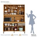 Ver imagem 4 de Cozinha Compacta 6 Portas 1 Gaveta Nápoles Marrom/Cinamomo/Cinza Acetinado