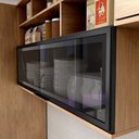 Ver imagem 6 de Cozinha Modulada Toscana 4 Peças MDF com Aéreo 1200 Porta de Vidro Basculante e Torre 2 Fornos Marrom/Freijó/Jade
