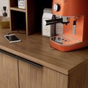 Ver imagem 7 de Cozinha Modulada Toscana 4 Peças MDF com Aéreo 1200 Porta de Vidro Basculante e Torre 2 Fornos Marrom/Freijó/Jade