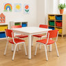 Conjunto de Mesa Infantil Completo com 4 Cadeiras Vermelhas Resistentes - 1