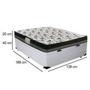 Ver imagem 3 de Cama Baú Casal Sintético + Colchão Casal Ortobom Iso Dupla Face 60X138X188 Cor:Branco
