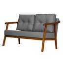 Ver imagem 2 de Namoradeira Vitoria Base Reforçada Luxo Corino Cinza