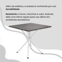 Ver mais imagens de Conjunto Sala de Jantar Mesa Quadrada 75x75cm Tampo Ardósia Indiana 4 Cadeiras Rio Branco/Preto Floral