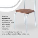 Ver imagem 6 de Conjunto Sala de Jantar Mesa Quadrada 75x75cm Tampo Ardósia Indiana 4 Cadeiras Rio Branco/C. Marrom