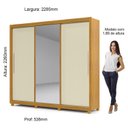 Ver imagem 6 de Guarda-Roupa Casal 3 Portas 1 Porta Espelhada com Pés Royale 100% MDF Marrom/Marrome/Off White