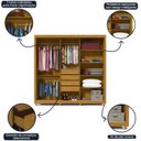 Ver mais imagens de Guarda-Roupa Casal 3 Portas 1 Porta Espelhada com Pés Royale 100% MDF Marrom/Marrome/Off White