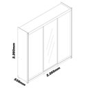 Ver imagem 5 de Guarda-Roupa Casal 3 Portas 1 Porta Espelhada com Pés Royale 100% MDF Marrom/Marrome/Off White