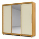 Ver imagem 4 de Guarda-Roupa Casal 3 Portas 1 Porta Espelhada com Pés Royale 100% MDF Marrom/Marrome/Off White
