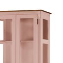 Ver imagem 2 de Cristaleira 2 Portas e Laterais em Vidro 1 Gaveta Pés Luis Xv Madeira - Laca Rosa Algodão/imbuia