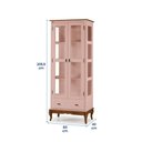 Ver imagem 4 de Cristaleira 2 Portas e Laterais em Vidro 1 Gaveta Pés Luis Xv Madeira - Laca Rosa Algodão/imbuia