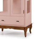 Ver imagem 3 de Cristaleira 2 Portas e Laterais em Vidro 1 Gaveta Pés Luis Xv Madeira - Laca Rosa Algodão/imbuia
