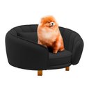 Ver imagem 5 de Mini Cama Poltrona Pet Lary Baby para Cachorro Veludo Preto - Abmaza