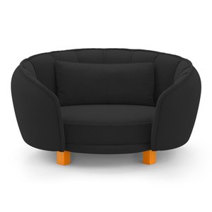 Mini Cama Poltrona Pet Lary Baby para Cachorro Veludo Preto - Abmaza