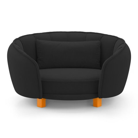 Mini Cama Poltrona Pet Lary Baby para Cachorro Veludo Preto - Abmaza