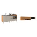 Ver imagem 3 de Cozinha Modulada 6 Portas e 2 Gavetas Alice Yescasa Laranja/Angelin Preiun/Off White