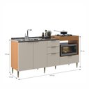 Ver mais imagens de Cozinha Modulada 6 Portas e 2 Gavetas Alice Yescasa Laranja/Angelin Preiun/Off White