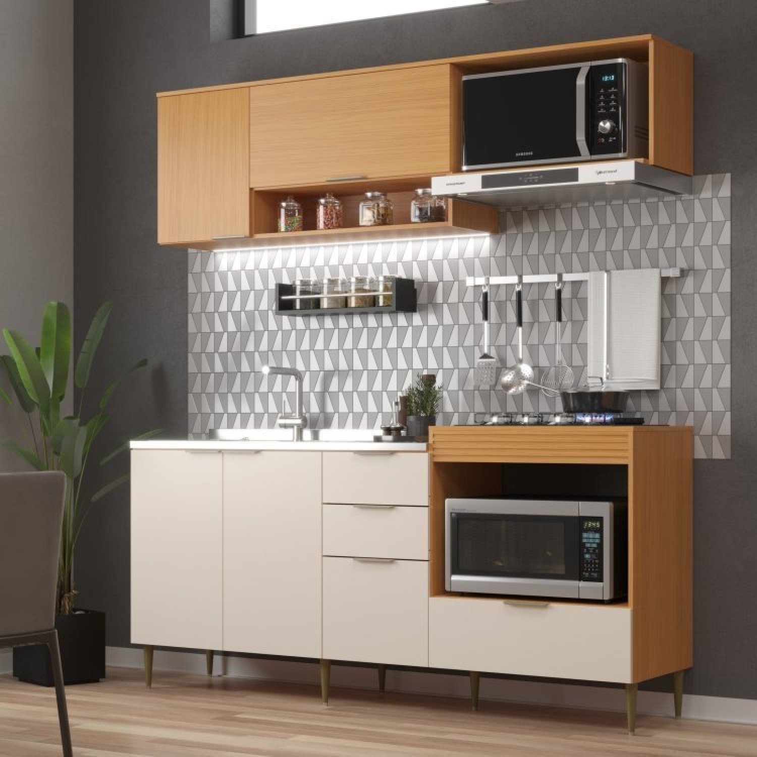 Cozinha Modulada 6 Portas e 2 Gavetas Alice