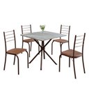 Ver imagem 2 de Conjunto Sala de Jantar Mesa Quadrada 70x70cm Tampo Granito Topázio 4 Cadeiras Rio
