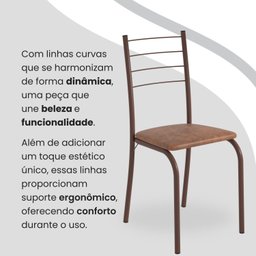 Conjunto Sala de Jantar Mesa Quadrada 70x70cm Tampo Granito Topázio 4 Cadeiras Rio - 7