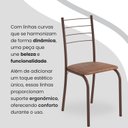 Ver imagem 7 de Conjunto Sala de Jantar Mesa Quadrada 70x70cm Tampo Granito Topázio 4 Cadeiras Rio Marrom/C.