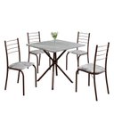 Ver imagem 2 de Conjunto Sala de Jantar Mesa Quadrada 70x70cm Tampo Granito Topázio 4 Cadeiras Rio