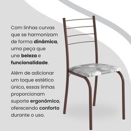 Conjunto Sala de Jantar Mesa Quadrada 70x70cm Tampo Granito Topázio 4 Cadeiras Rio - 7