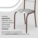 Ver imagem 6 de Conjunto Sala de Jantar Mesa Quadrada 70x70cm Tampo Granito Topázio 4 Cadeiras Rio Marrom/Paraopeba
