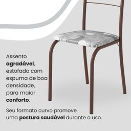 Conjunto Sala de Jantar Mesa Quadrada 70x70cm Tampo Granito Topázio 4 Cadeiras Rio - 6