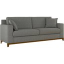 Ver imagem 4 de Sofá Living Vintage 3 Lugares Linho Cinza Slim 200cm