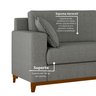 Sofá Living Vintage 3 Lugares 200cm em Linho Slim - 7