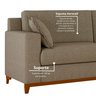 Sofá Living Vintage 3 Lugares 200cm em Linho Slim - 7