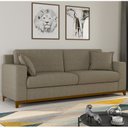 Ver imagem 1 de Sofá Vintage 3 Lugares Linho Bege Slim 200cm