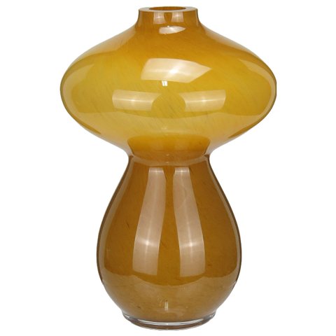 Vaso Decorativo Enfeite Casa Garrafa Home&co Vidro 22x15x15cm Cáqui