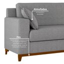 Ver imagem 6 de Sofá Living Vintage 3 Lugares 200cm em Linho Slim