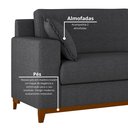 Ver imagem 6 de Sofá Living Vintage 3 Lugares 200cm em Linho Slim