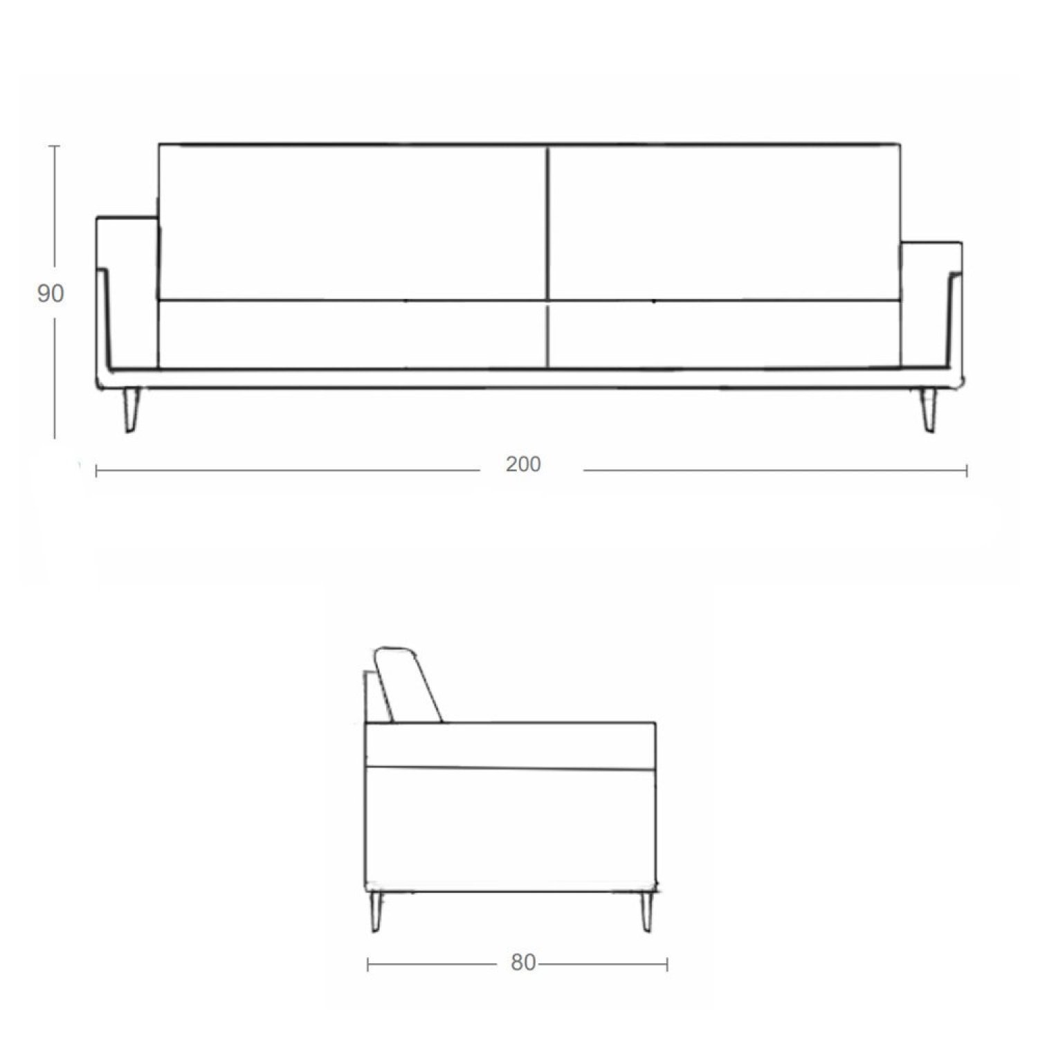 Sofá Living Vintage 3 Lugares 200cm em Linho Slim - 3