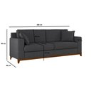 Ver imagem 3 de Sofá Living Vintage 3 Lugares 200cm em Linho Slim