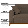 Sofá Living Vintage 3 Lugares 200cm em Linho Slim - 4