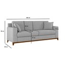 Ver imagem 3 de Sofá Living Vintage 3 Lugares 200cm em Linho Slim Cinza Claro