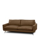 Ver imagem 5 de Sofá Decorativo 3 Lugares Paloma 223cm Sala de Estar Pés em Aço Couro Marrom Claro Manchado G88 - Gr