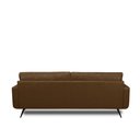 Ver imagem 6 de Sofá Decorativo 3 Lugares Paloma 223cm Sala de Estar Pés em Aço Couro Marrom Claro Manchado G88 - Gr
