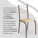 Ver imagem 7 de Conjunto Sala de Jantar Mesa Quadrada 70x70cm Tampo Granito Topázio 4 Cadeiras Rio Marrom/Creme