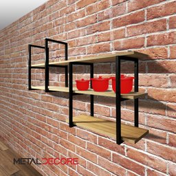 Prateleira Decorativa Industrial Suspensa Mdf 1,00 - 2