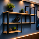 Ver imagem 5 de Prateleira Industrial Suspensa Fixação Parede Decorativa MDF e Metalon Moderna Reforçada Resistente