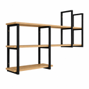 Ver imagem 2 de Prateleira Industrial Suspensa Fixação Parede Decorativa MDF e Metalon Moderna Reforçada Resistente
