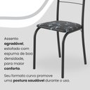 Ver imagem 6 de Conjunto Sala de Jantar Mesa Quadrada 70x70cm Tampo Granito Topázio 4 Cadeiras Rio Preto/Floral/Fosco