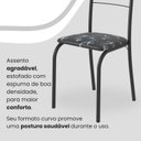 Ver imagem 6 de Conjunto Sala de Jantar Mesa Quadrada 70x70cm Tampo Granito Topázio 4 Cadeiras Rio